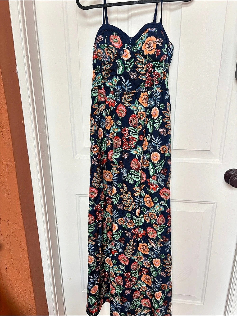 Old Navy Floral Maxi fitted Dress in Blue & Multicolor